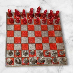 jeu d'échec rouge et gris