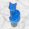 bouchon de bouteille chat bleu