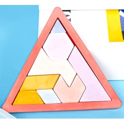 casse tête triangles jaune et rose