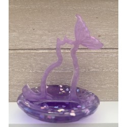coupelle à bijoux chat violet